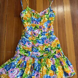 EUC Sz S Zara Multicolor Floral Mini Dress (fits more like sz XS)